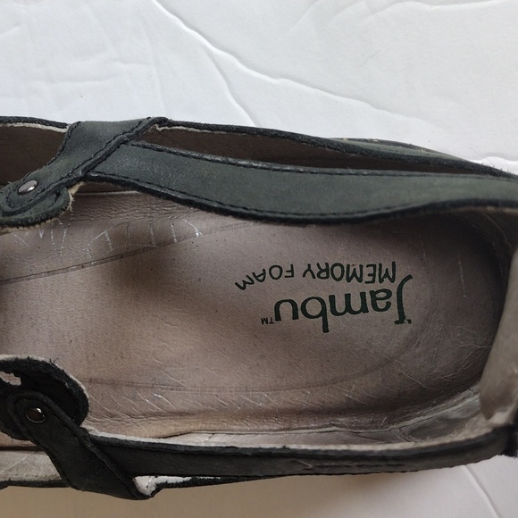 JAMBU Memory Foam Green Leather Sandals | Size 9M - Picture 9 of 13